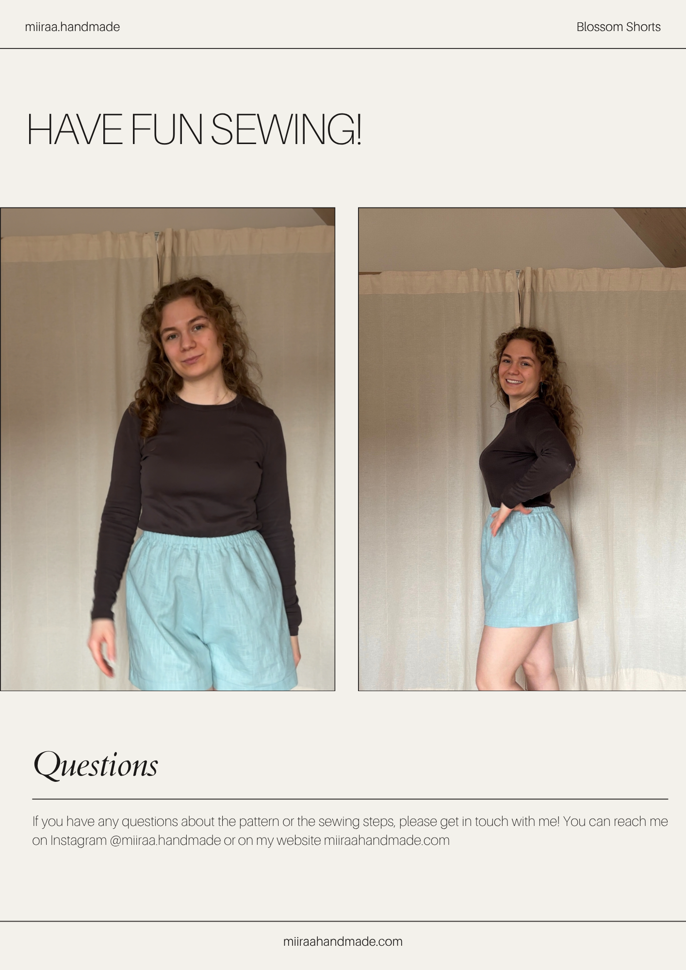 Blossom Shorts - Digital Sewing Pattern