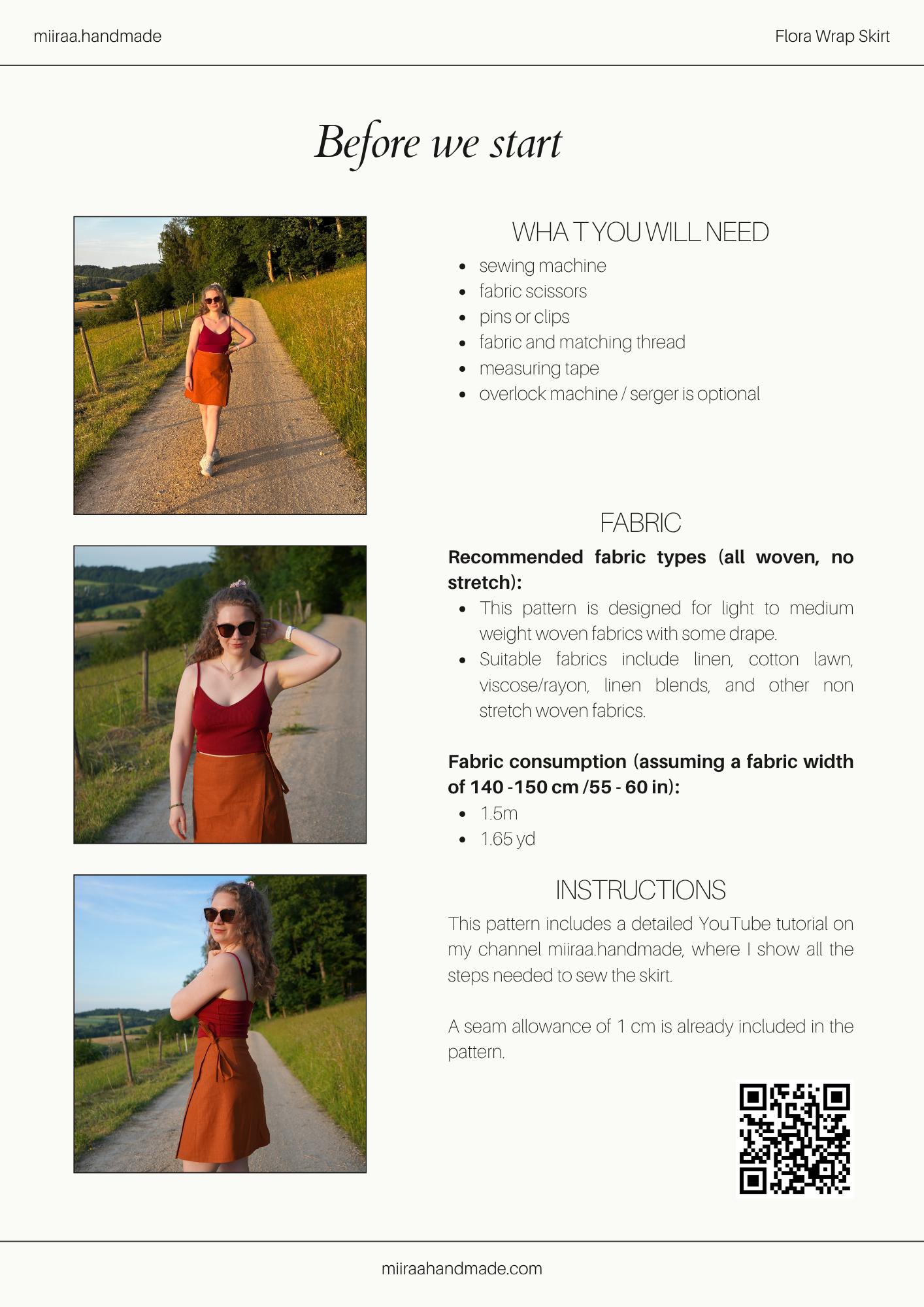 Flora Wrap Skirt - Digital Sewing Pattern